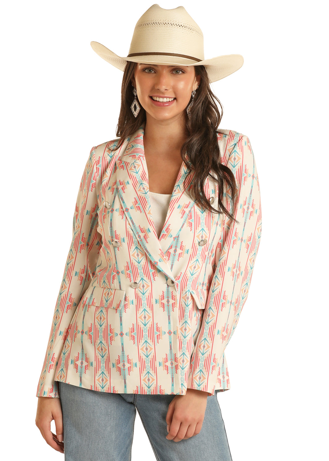 Rock & Roll Print Blazer Natural