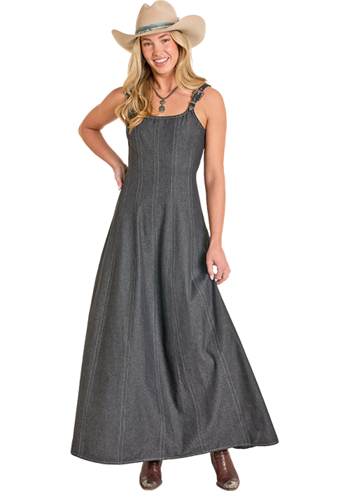 Rock & Roll Buckle Maxi Dress Black