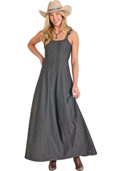 Rock & Roll Buckle Maxi Dress Black