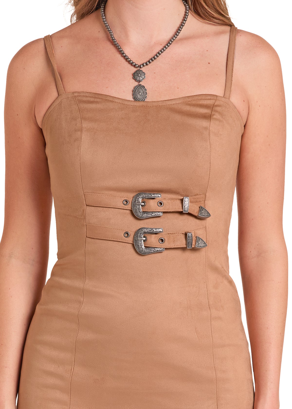 Rock & Roll Microsuede Buckle Dress
