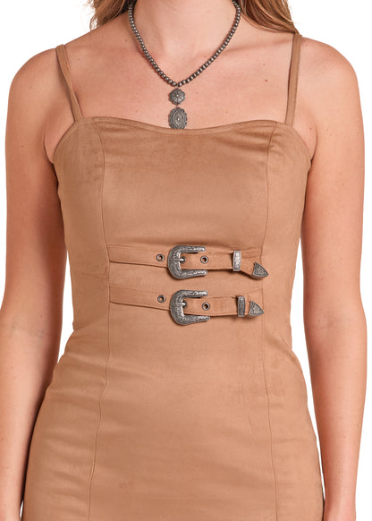 Rock & Roll Microsuede Buckle Dress