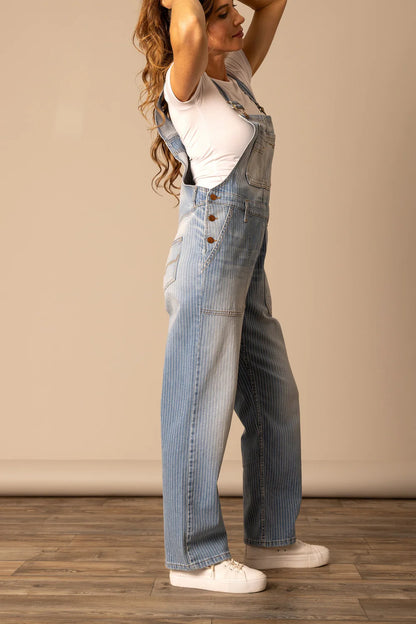 Kimes Ranch Billy Stripe Denim Overalls