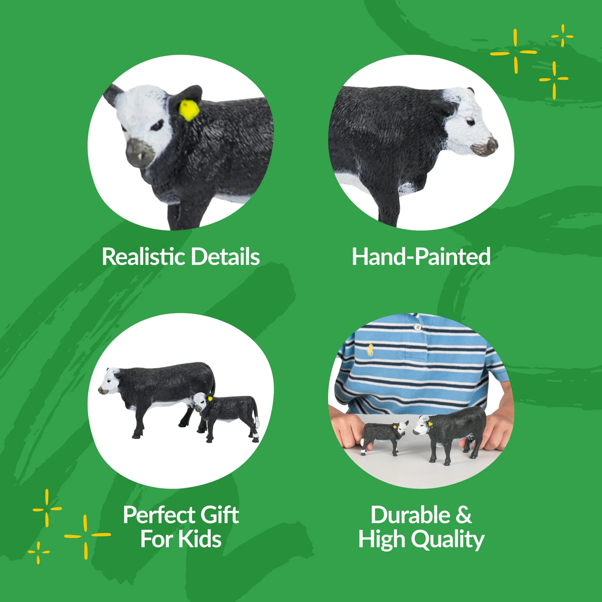 Big Country Toys Black Baldy Cow And Calf