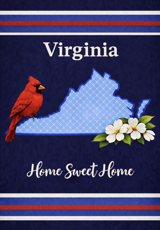 Charleston Garden Flag Blue Virginia Home Sweet Home