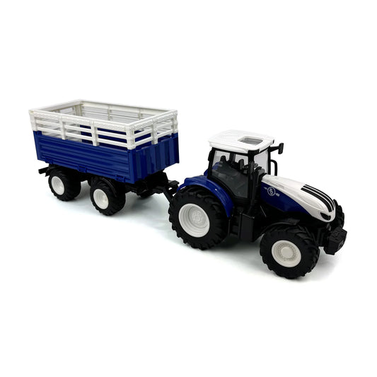 Big Country Toys Blue Tractor with Trailer