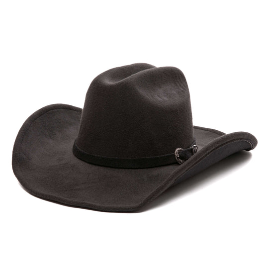 San Diego Badlands Faux Felt Cattleman Crease Cowboy Hat Black