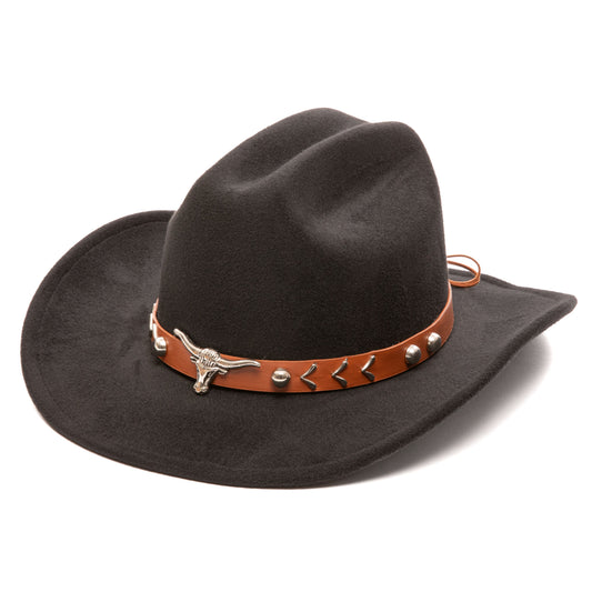 San Diego Faux Felt Cattleman's Crease Cowboy Hat Black