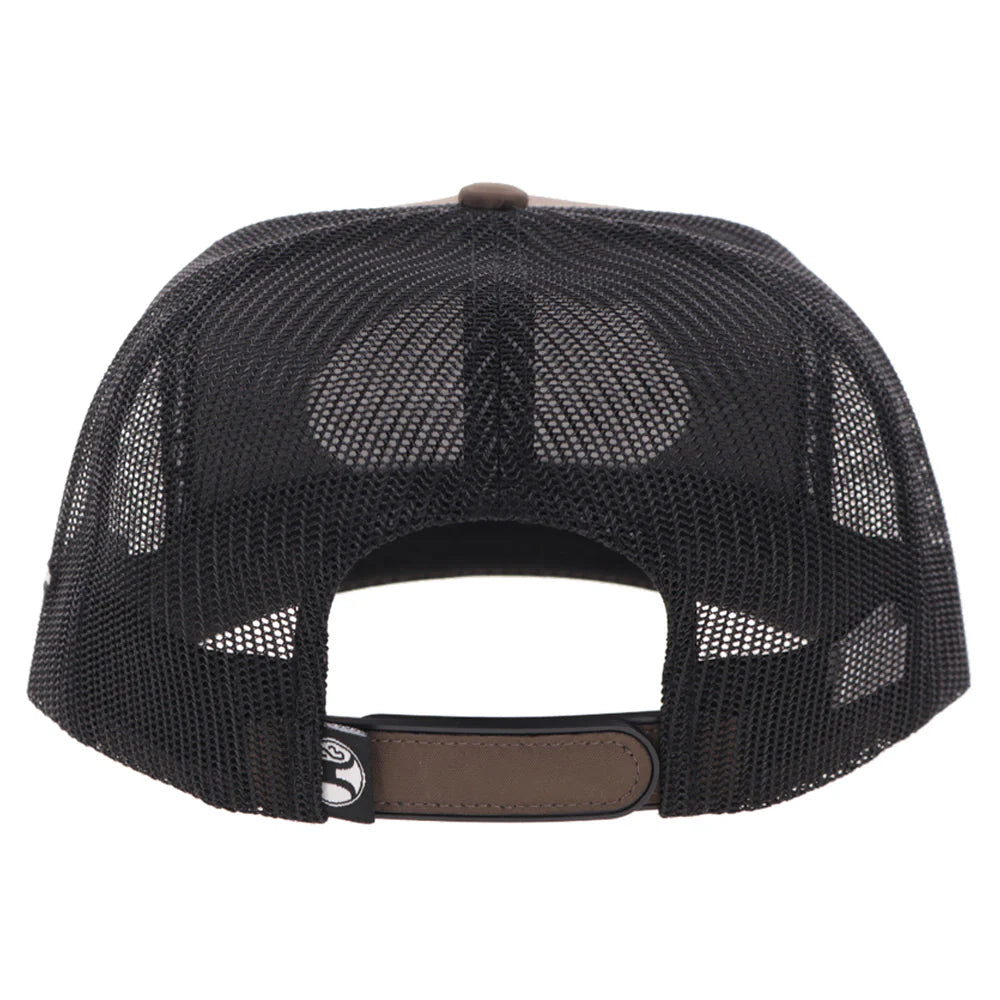 Hooey CR123 Brown Black 5-Panel Trucker with Yellow Black Oval Patch