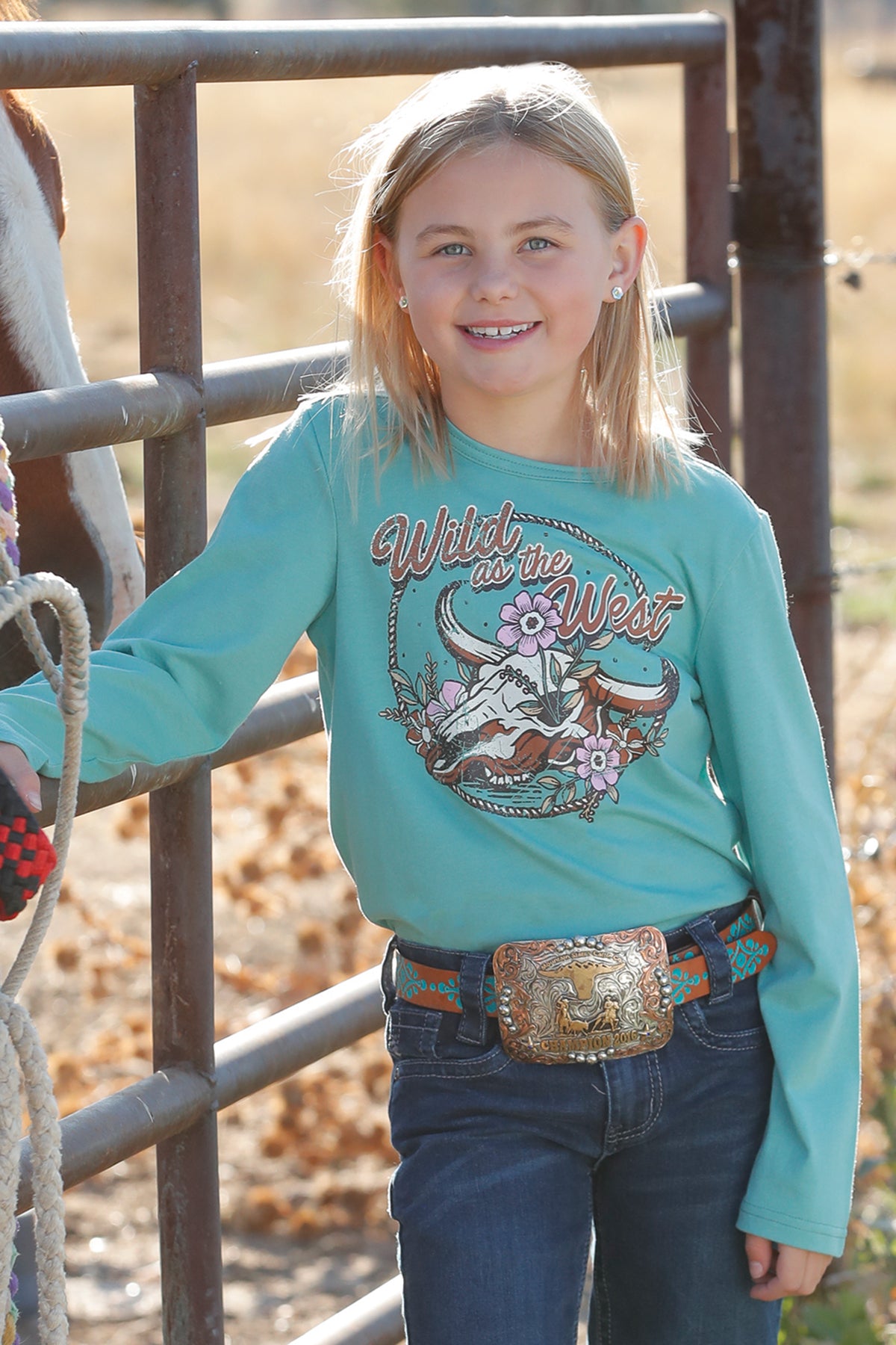 Cinch Wild As The West Turquoise Tee