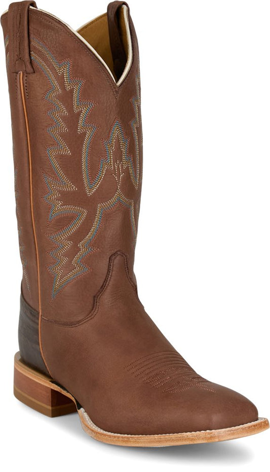 Justin Boston Chocolate/Brown Deerskin Square Toe