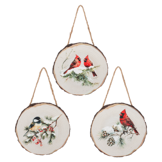 Forest with Bird Wood Slice Ornament