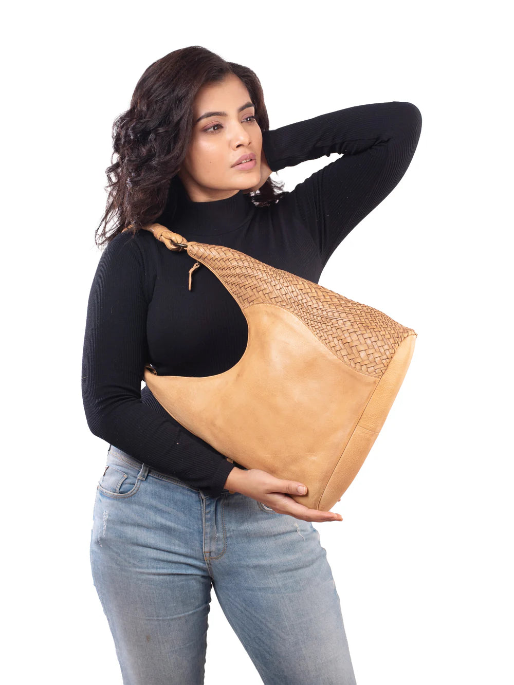 Milo Albany Hobo Washed Leather Handbag