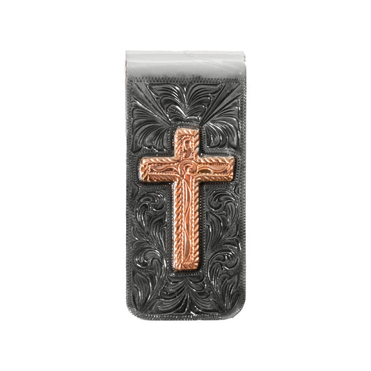 3D Metal Money Clip Copper Cross Multicolor