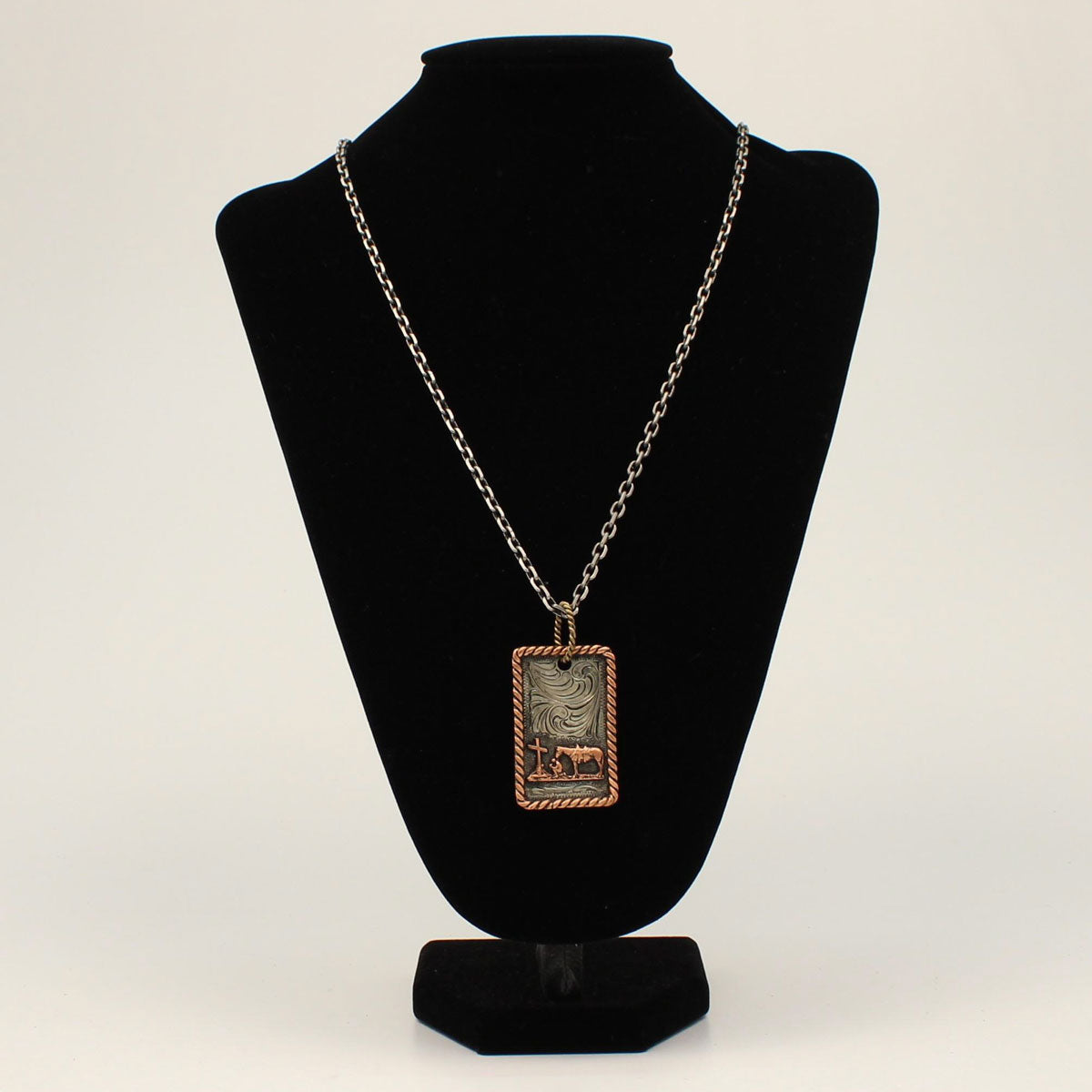 Silver Strike Cowboy Prayer Necklace
