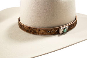 3D 3/4" Calf Hair Turquoise Hat Band