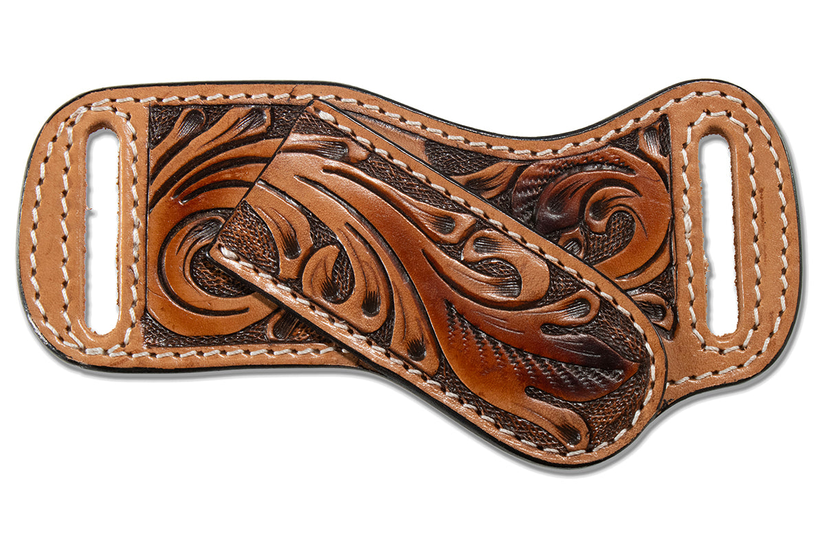 3D Tan Tooled Angled Knife Sheath