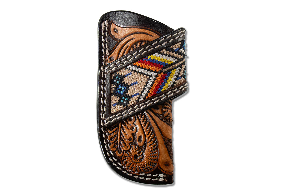 3D Tooled and Beaded Knife Sheath