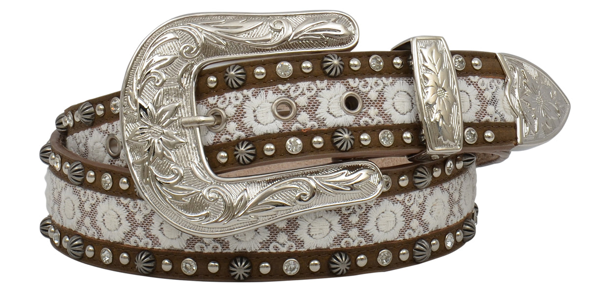 Angel Ranch Brown/Lace Inlay Belt