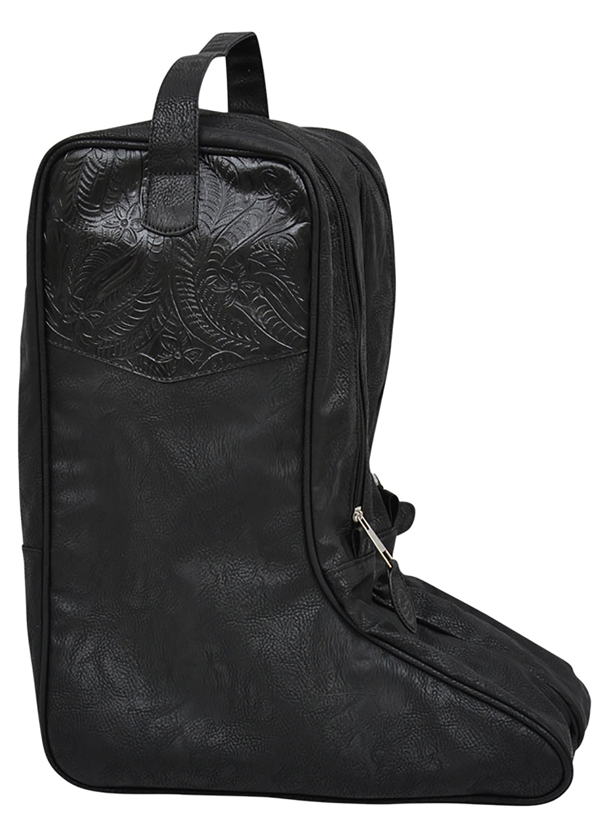 3D Black Leather Boot Bag