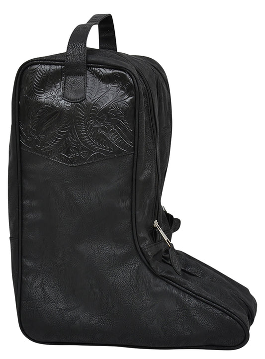 3D Black Leather Boot Bag