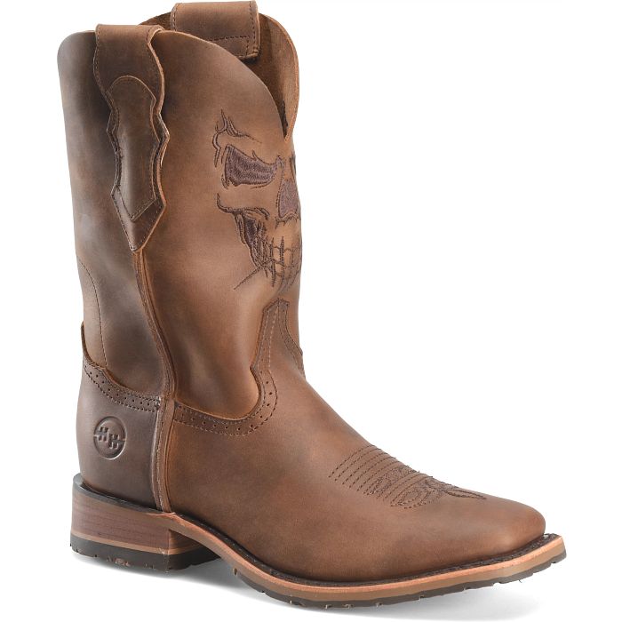 Double H Stockman Brown/Skull