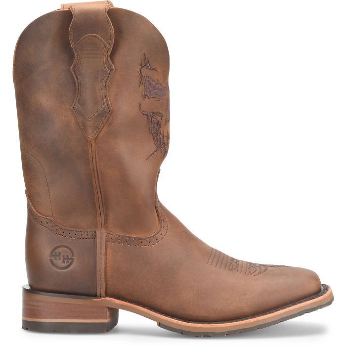 Double H Stockman Brown/Skull
