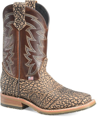 Double H Becknell Boot Almond Bison / Chocolate Cowhide