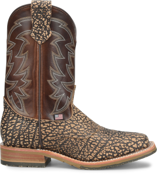 Double H Becknell Boot Almond Bison / Chocolate Cowhide