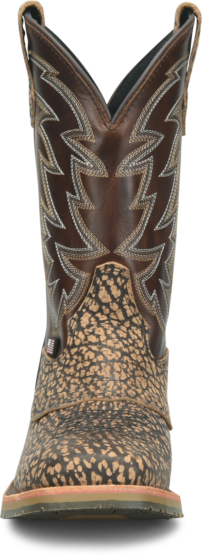 Double H Becknell Boot Almond Bison / Chocolate Cowhide