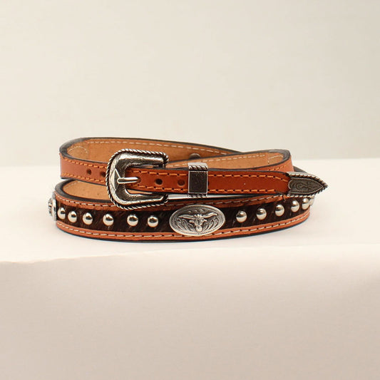 3D Natural with Roan Hair & Antique Studs Hat Band
