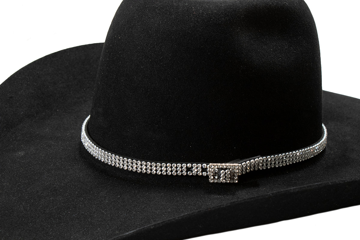 3D Black with Crystals Hatband