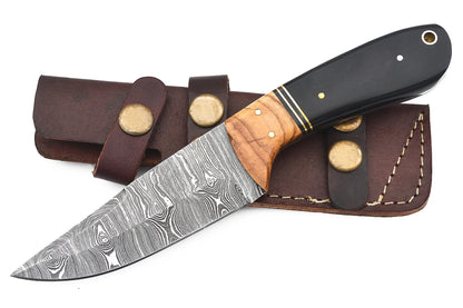Red Deer Damascus Hunting Knife
