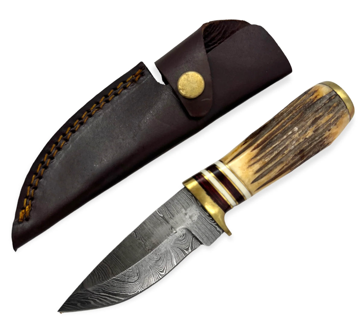 Red Deer 7.5" Damascus Knife