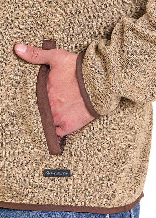 Panhandle Slim Melange Henley Pullover Tan