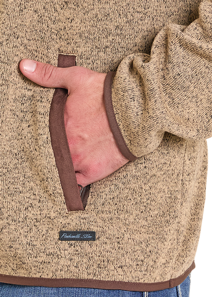 Panhandle Slim Melange Henley Pullover Tan