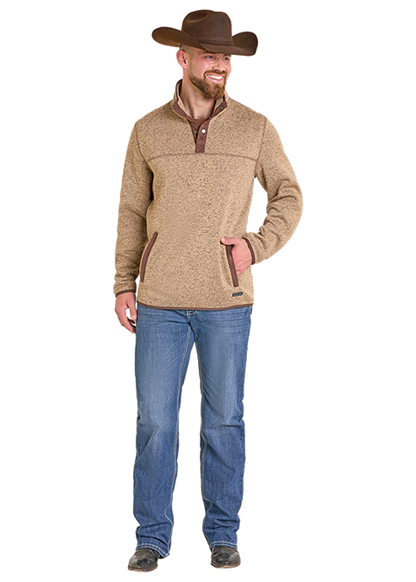 Panhandle Slim Melange Henley Pullover Tan