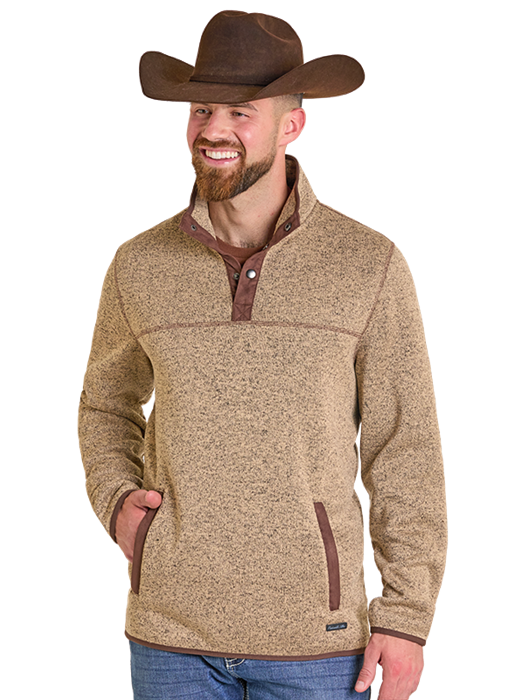 Panhandle Slim Melange Henley Pullover Tan