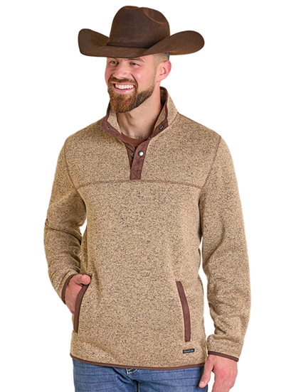 Panhandle Slim Melange Henley Pullover Tan