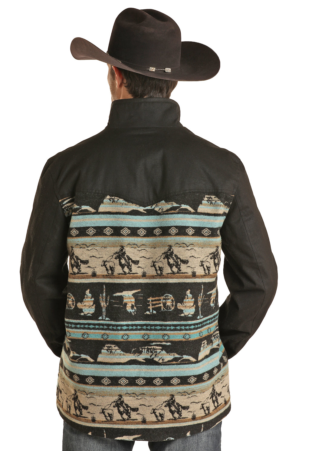 Powder River Scenic Wool/Canvas Coat Black