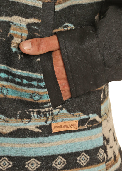 Powder River Scenic Wool/Canvas Coat Black