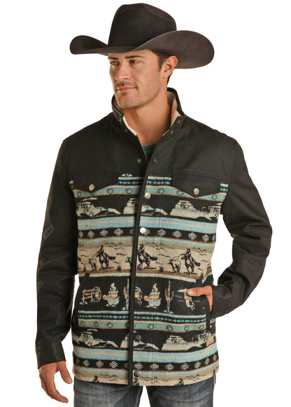 Powder River Scenic Wool/Canvas Coat Black