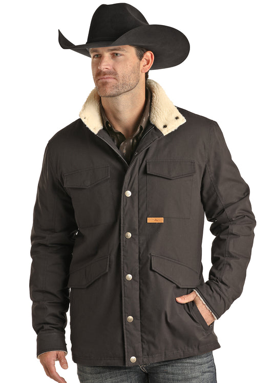Powder River Oilskin Canvas Jacker Black