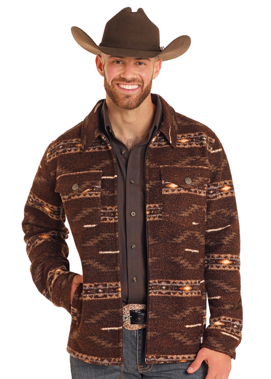Rock and Roll Brown Aztec Berber Shirt Jacket