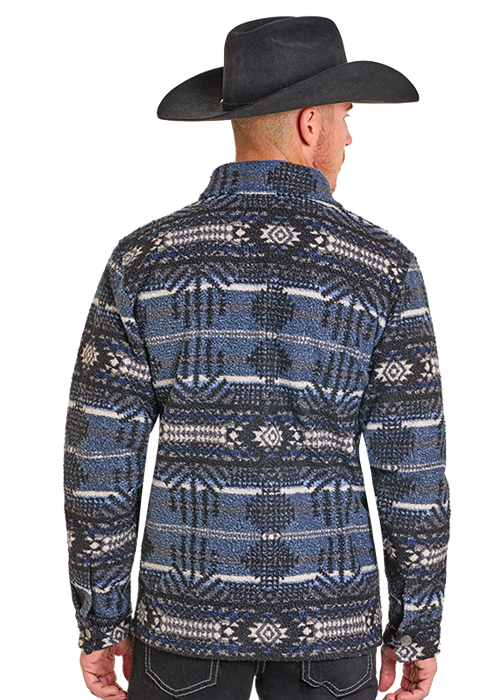 Powder River Printed Berber Jacket Navy