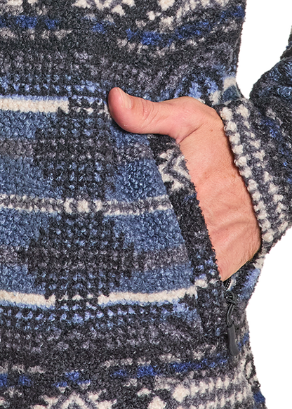 Powder River Printed Berber Jacket Navy
