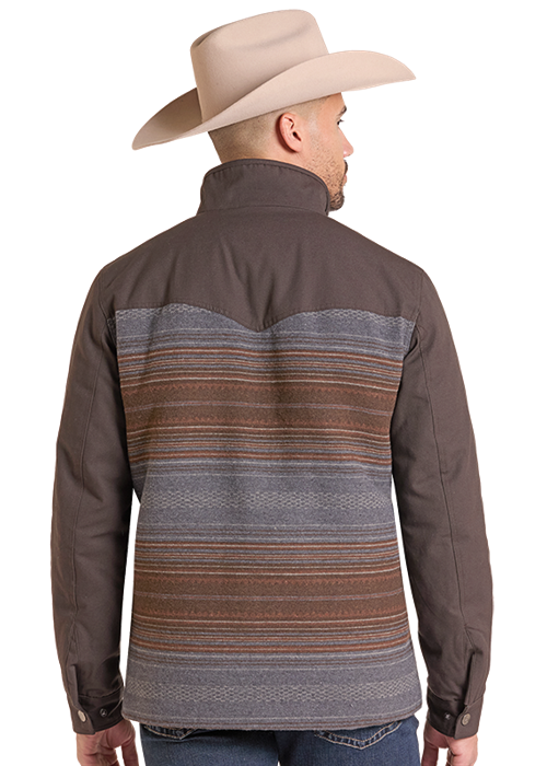 Panhandle Slim Jacquard and Canvas Jacket Dark Brown