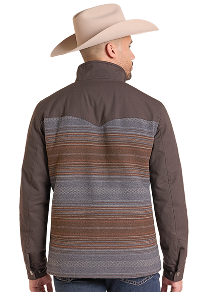 Panhandle Slim Jacquard and Canvas Jacket Dark Brown