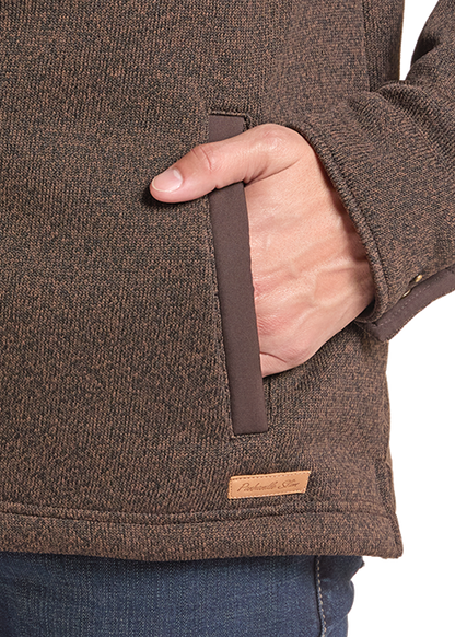 Panhandle Slim Melange Full Zip Jacket Dark Brown