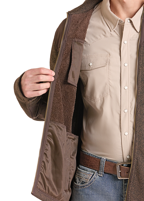 Panhandle Slim Melange Full Zip Jacket Dark Brown