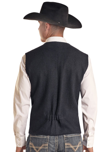 Powder River Chevron Wool Vest Indigo